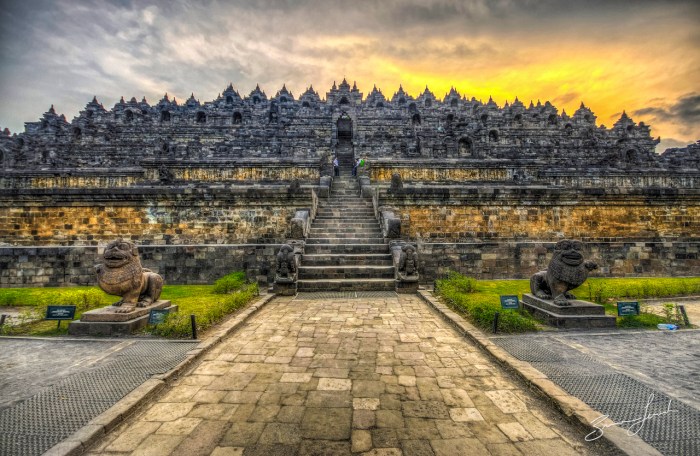 Borobudur temple indonesia places historical sunset