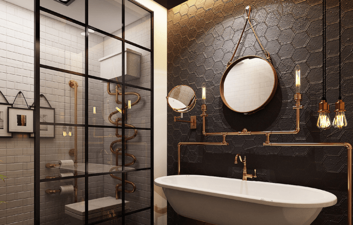 Bathroom industrial design modern bathrooms ideas shower open rustic floor designs wood mell lawrence bath architects house room door decoracion